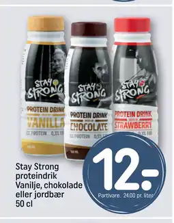 Stay Strong proteindrik Vanilje, chokolade eller jordbær 50 cl