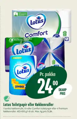 Min Købmand Lotus Toiletpapir eller Køkkenruller tilbud