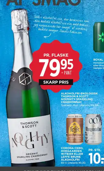 MENY ALKOHOLFRI ØKOLOGISK THOMSON & SCOTT NOUGHTY SPARKLING CHARDONNAY tilbud