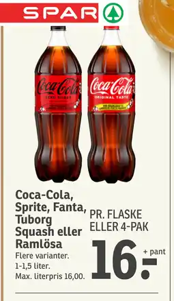 SPAR Coca-Cola, Sprite, Fanta, Tuborg Squash eller Ramlösa tilbud