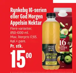 Min Købmand Rynkeby 16-serien eller God Morgen Appelsin Nektar tilbud
