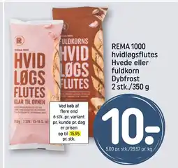 REMA 1000 REMA 1000 hvidløgsflutes Hvede eller fuldkorn Dybfrost 2 stk./350 g tilbud