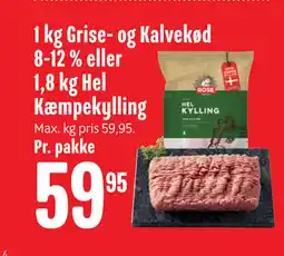 Min Købmand 1 kg Grise- og Kalvekød 8-12 % eller 1,8 kg Hel Kæmpekylling tilbud