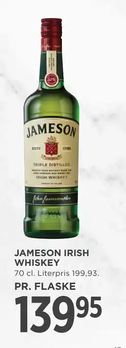 MENY JAMESON IRISH WHISKEY tilbud