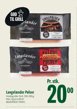 Min Købmand Langelænder Pølser tilbud