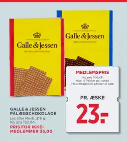 MENY GALLE & JESSEN PÅLÆGSCHOKOLADE tilbud
