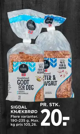 MENY SIGDAL KNÆKBRØD tilbud