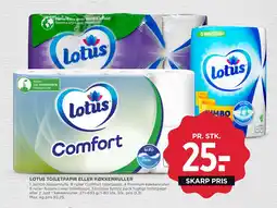 MENY LOTUS TOILETPAPIR ELLER KØKKENRULLER tilbud