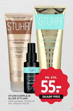 MENY STUHR HÅRPLEJE ELLER STYLING tilbud