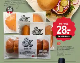 MENY JALM&B ØKOLOGISKE BRIOCHE BURGERBOLLER ELLER PØLSEBRØD tilbud