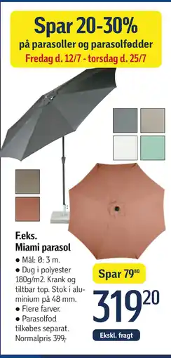Føtex Miami parasol tilbud