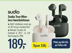 Føtex Sudio True Wireless høretelefoner tilbud