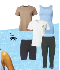 Bilka Top, T-shirt, cykelshorts eller caprileggings tilbud