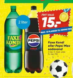 Bilka Faxe Kondi eller Pepsi Max sodavand tilbud