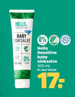 Netto Hello Sensitive baby zinksalve tilbud