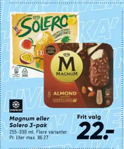 Bilka Magnum eller Solero 3-pak tilbud