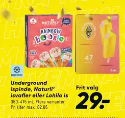 Bilka Underground ispinde, Naturli’ isvafler eller Lohilo is tilbud