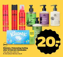 Netto Kleenex, Polyswing styling eller Urtekram håndsæbe tilbud