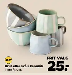 Netto Krus eller skål i keramik tilbud