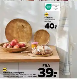 Netto Fad eller skål i mangotræ tilbud