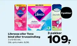 SuperBrugsen Libresse eller Tena bind eller trusseindlæg tilbud