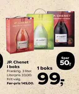 Kvickly JP. Chenet i boks tilbud