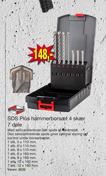 Harald Nyborg SDS Plus hammerborsæt 4 skær 7 dele tilbud