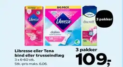 Kvickly Libresse eller Tena bind eller trusseindlæg tilbud
