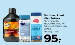 Kvickly Gerimax, Livol eller Futura tilbud