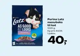 Kvickly Purina Latz menuboks til kat tilbud