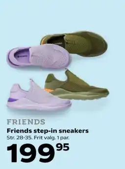 Kvickly Friends step-in sneakers Str. 28-35. Frit valg. 1 par. tilbud
