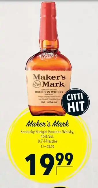 Citti Maker's Mark Kentucky Straight Bourbon Whisky, tilbud