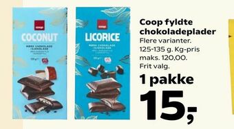 SuperBrugsen Coop fyldte chokoladeplader tilbud