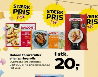 SuperBrugsen Daloon forårsruller eller springrolls tilbud