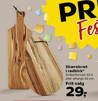 SuperBrugsen Skærebræt i rødbirk tilbud