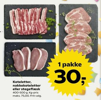 SuperBrugsen Koteletter, nakkekoteletter eller stegeflæsk tilbud