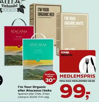SuperBrugsen I'm Your Organic eller Atacama i boks tilbud