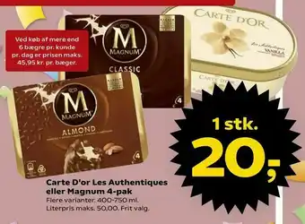 Carte D'or Les Authentiques eller Magnum 4-pak