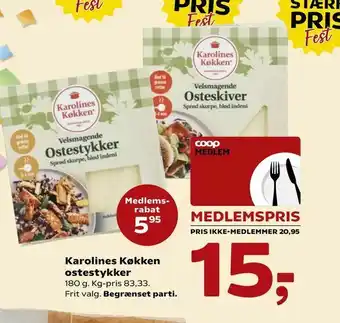 SuperBrugsen Karolines Køkken ostestykker tilbud