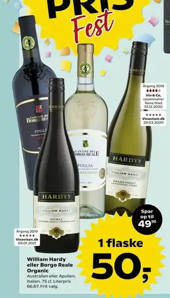 SuperBrugsen William Hardy eller Borgo Reale Organic tilbud