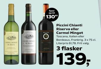 SuperBrugsen Piccini Chianti Riserva eller Carmel Mingot tilbud