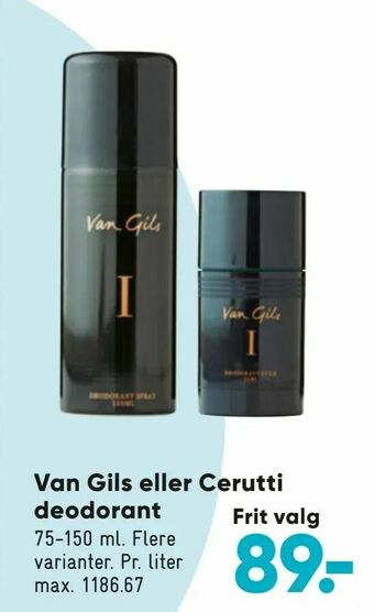 Bilka Van Gils eller Cerutti deodorant tilbud