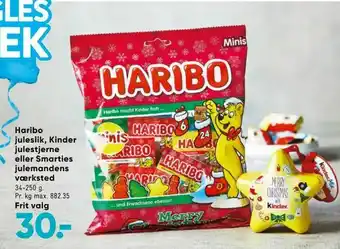 Bilka Haribo juleslik, Kinder julestjerne eller Smarties julemandens værksted tilbud