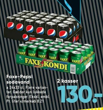 Bilka Faxe-Pepsi sodavand tilbud