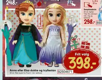 Bilka Anna eller Elsa dukke og tryllestav tilbud