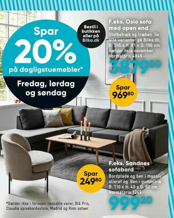 Bilka Oslo sofa med open end tilbud
