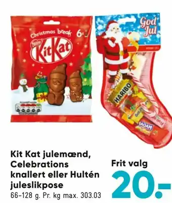 Bilka Kit Kat julemænd, Celebrations knallert eller Hultén juleslikpose tilbud
