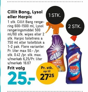 Bilka Cillit Bang, Lysol eller Harpic tilbud