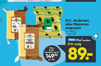 Bilka H.C. Andersen eller Mammen skæreost tilbud