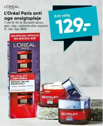 Bilka L'Oréal Paris anti age ansigtspleje tilbud